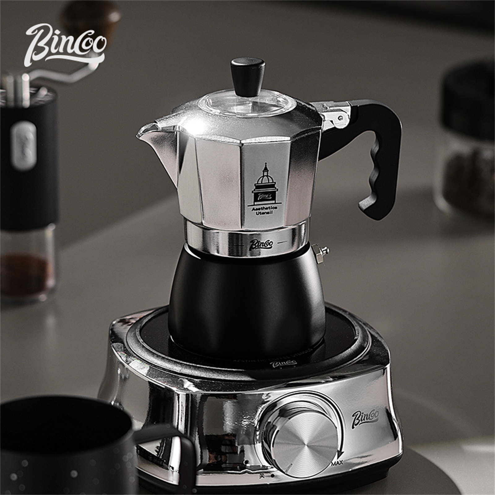 BINCOO Double Valve Moka Pot，E - Coffee Equipment For Home ulasan dan harga