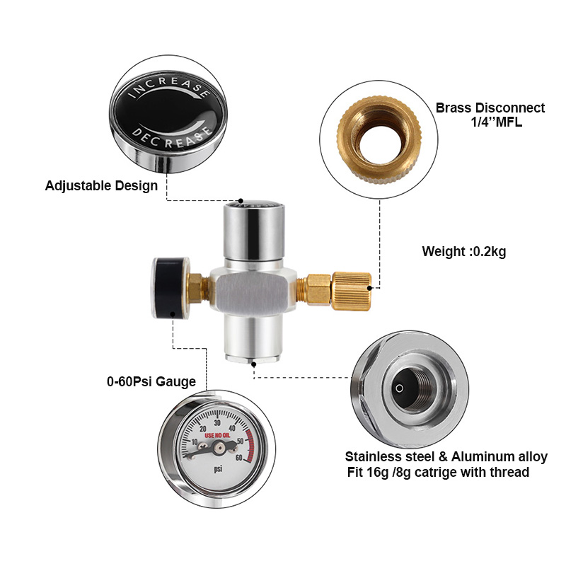 0-60PSI Beer Keg Co2 Charger,P - Coffee Equipment Machine ulasan dan harga