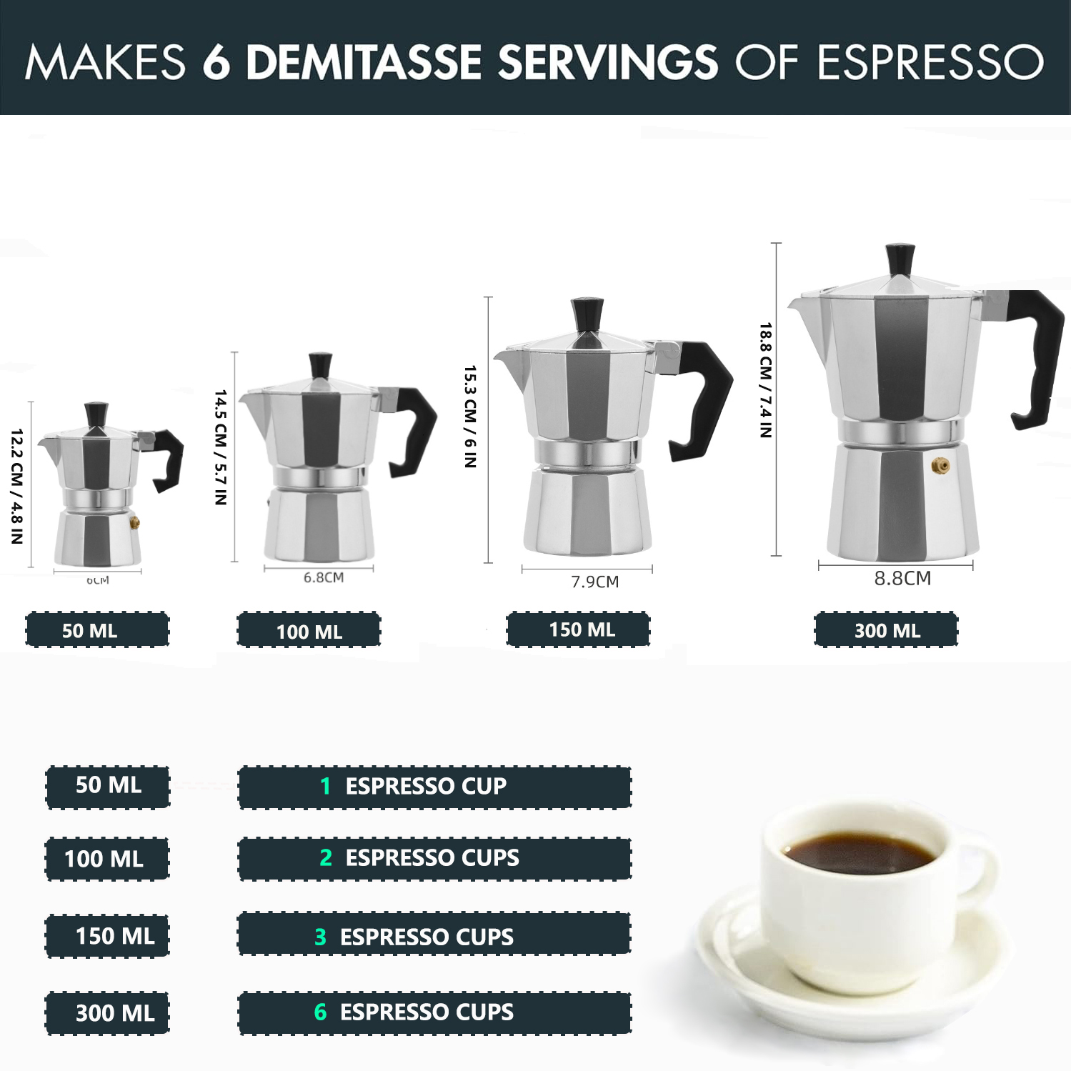 Classic Aluminum Moka Pot 50-3 - Coffee Equipment For Home ulasan dan harga